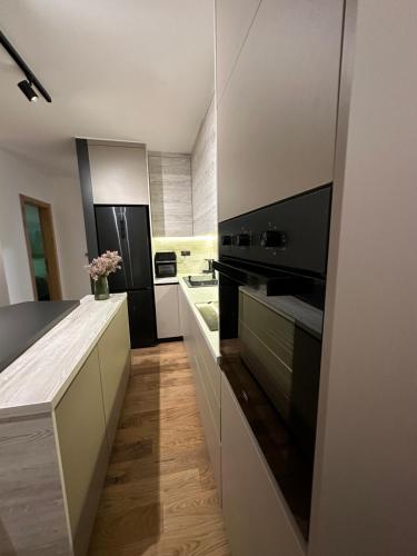 Kuchyň nebo kuchyňský kout v ubytování Apartman 15