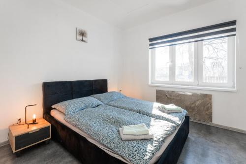 Voodi või voodid majutusasutuse Apartmán Praha toas