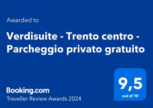 een schermafdruk van de verizonriticriticriticriticriticriticriticplotvisor bij Verdisuite - Trento centro - Parcheggio privato gratuito in Trento