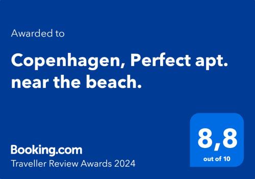 ใบรับรอง รางวัล เครื่องหมาย หรือเอกสารอื่น ๆ ที่จัดแสดงไว้ที่ Copenhagen, Perfect apt. near the beach.