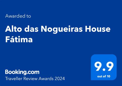 תעודה, פרס, שלט או מסמך אחר המוצג ב-Alto das Nogueiras House Fátima