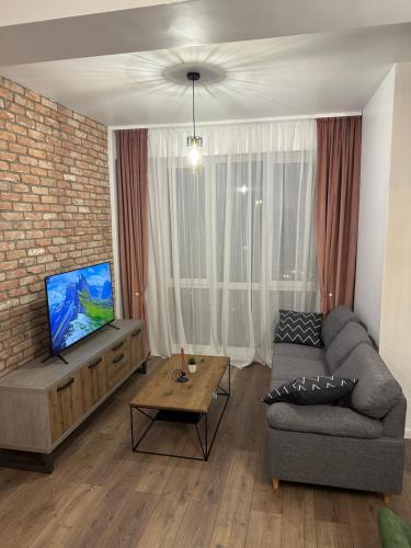 TV in/ali zabaviščno središče v nastanitvi Apartament lângă VIVO