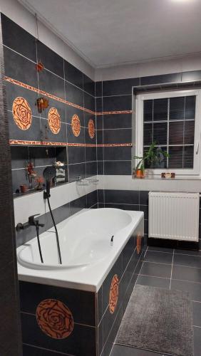 bagno con vasca in camera di Apartmán Gaidi a Zlín