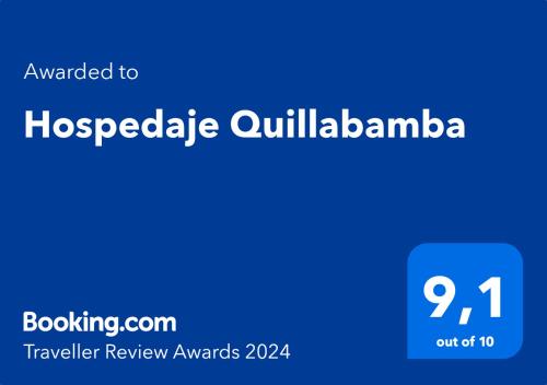 una señal azul con las palabras hospedia ullmalania en Hospedaje Quillabamba, en Santa Teresa