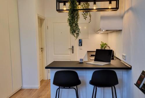 Majoituspaikan Modernes Apartment im Zentrum von Karlsruhe keittiö tai keittotila