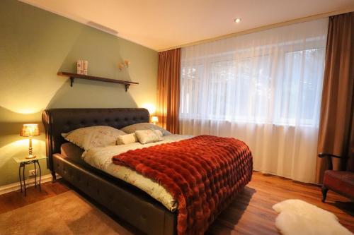 Cama ou camas em um quarto em Birgits Landhaus Willingen