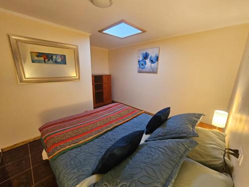 - une chambre avec un lit et une lucarne dans l'établissement Anka Lodge Quitor, à San Pedro de Atacama