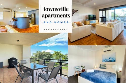 En sittgrupp på Townsville Lighthouse 3 bedroom beachfront apartment on the Strand