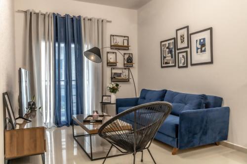 พื้นที่นั่งเล่นของ Elichrysos Cozy Apartment