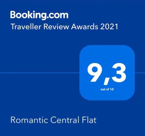 uno screenshot di una notifica di un premio per la valutazione dei viaggi di Romantic Central Flat a Bratislava