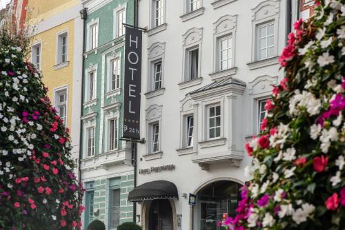 a building with a sign that reads hotel at Hotel Forstinger - Boutique Hotel Schärding in Schärding