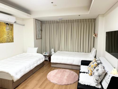 Vuode tai vuoteita majoituspaikassa #Gangnam Station 3m #Convenient Public Transport #Cozy Stay