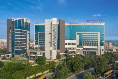 an overhead view of a city with tall buildings at Crowne Plaza Greater Noida, an IHG Hotel in Greater Noida