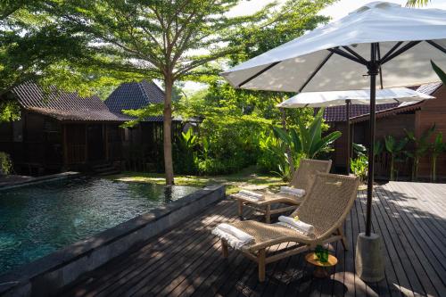 The swimming pool at or close to Kayu Village