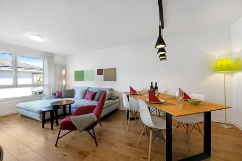 Et sittehjørne på Ferienwohnung Ascona Vista Verde