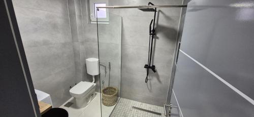 La salle de bains est pourvue d'une douche et de toilettes. dans l'établissement Djurdjevik Home, à Živinice