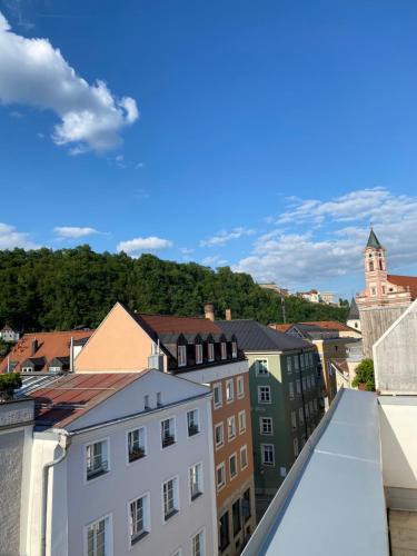 Almennt útsýni yfir borgina Passau eða útsýni yfir borgina eins og það er í íbúðinni