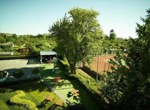 A garden outside Hotel Saline