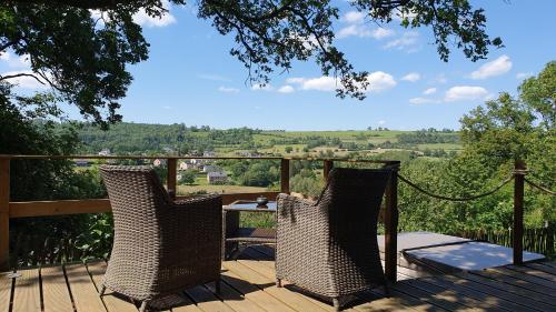 A balcony or terrace at Gîte de Terre et de Charme