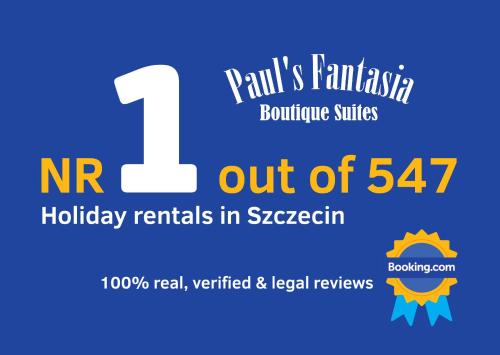 Sertifikāts, apbalvojums, norāde vai cits dokuments, kas ir izstādīts apskatei naktsmītnē Paul's Fantasia Boutique Suites