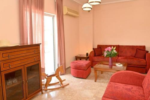 Appartement Magnifique A Paralia休息區