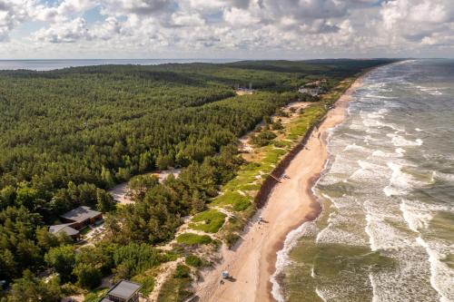 z powietrza widok na plażę i ocean w obiekcie 50 meters to the Sea w mieście Juodkrantė