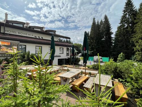 A garden outside Hotel Bohemia