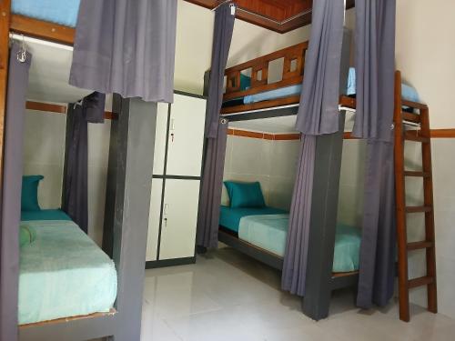 um quarto com 2 beliches num quarto em citiz house & hostel em Nusa Penida