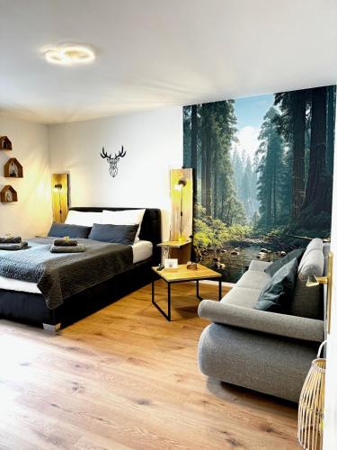 Tempat tidur dalam kamar di StyleStay I Schwanthalerhöhe