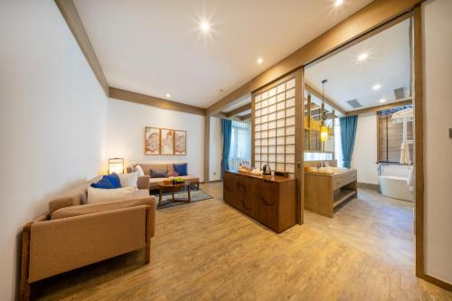 Khu vực ghế ngồi tại Blossom Hill Yuejingzhuang Hotel