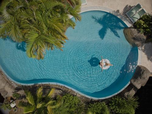 an overhead view of a pool with a person in the water at The Executive Inn, Newcastle in Newcastle