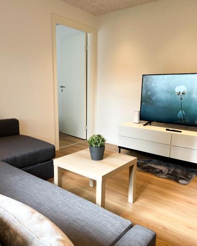 Lovely Billund Apartment, 2 min from Lego House tesisinde bir televizyon ve/veya eğlence merkezi