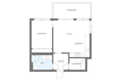 un plan d'étage d'une maison dans l'établissement Leilighet Smeasundet, à Haugesund