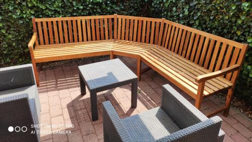 A seating area at Ferienhaus Emden Zur Mühle Nordseeküste