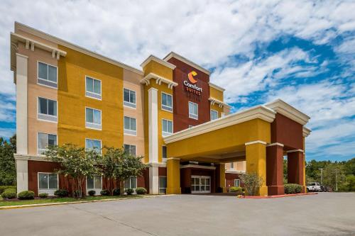 uma representação de um hotel com um edifício em Comfort Suites Denham Springs em Denham Springs