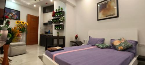 Gold Haven Studio - Luxury Studio Apartment Full Furnished With Full Facility房間的床