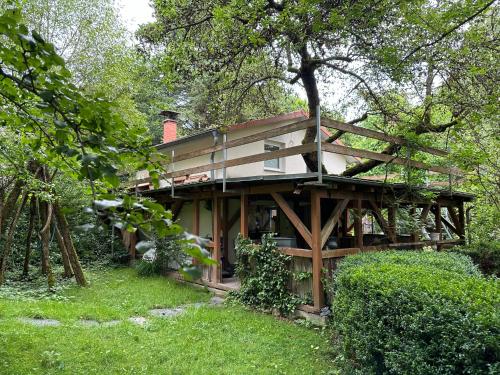 ein Haus mitten im Wald in der Unterkunft Gartenhaus - Dietzhäuschen in Suhl