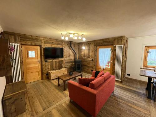 Alloggio in Chalet - Chalet La Luge में टेलीविजन और/या मनोरंजन केंद्र