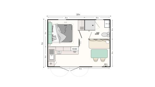 Floor plan ng Cahita Camping Belle-Vue 2000