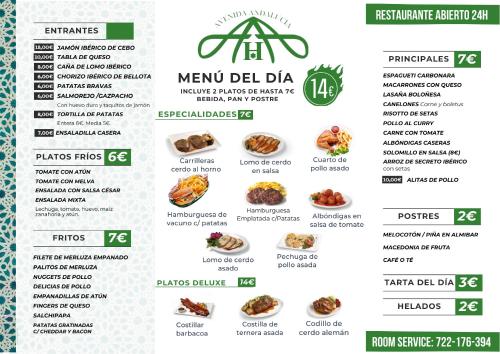 un menu del nuovo delhi dhaba di Hostal Avenida Andalucia - Solo Adultos a Siviglia