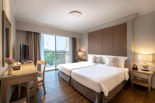 Krevet ili kreveti u jedinici u objektu Kantary Bay Hotel And Serviced Apartment Rayong