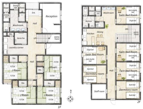 El plano del piso de add-Hostel Uji Cha-gan-ju-tei