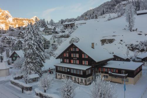 Engelberg Youth Hostel during the winter