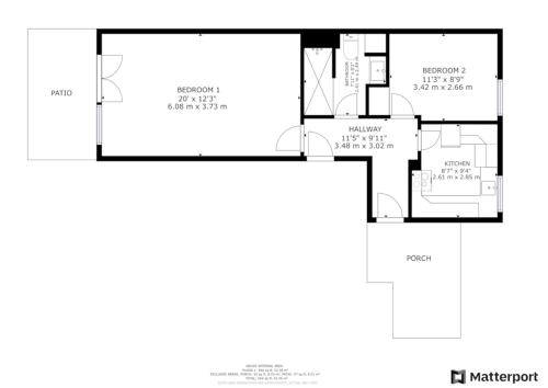 een plattegrond van een huis bij Appartement de 51 m2 avec jardin de 51 m2, parking privé in Achères