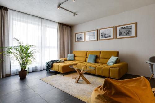 Ruang duduk di Apartmán Leonardo - city center