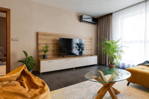 Televisyen dan/atau pusat hiburan di Apartmán Leonardo - city center