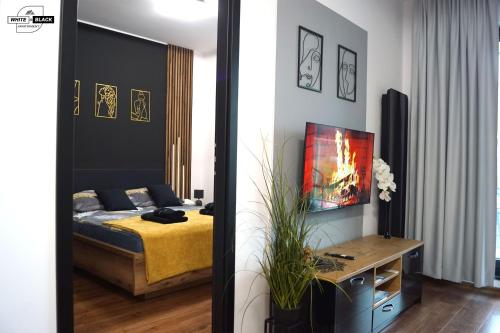 Ліжко або ліжка в номері White & Black Apartament