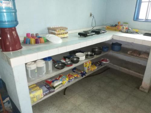 A cozinha ou cozinha compacta de Hostal Juan Lindo