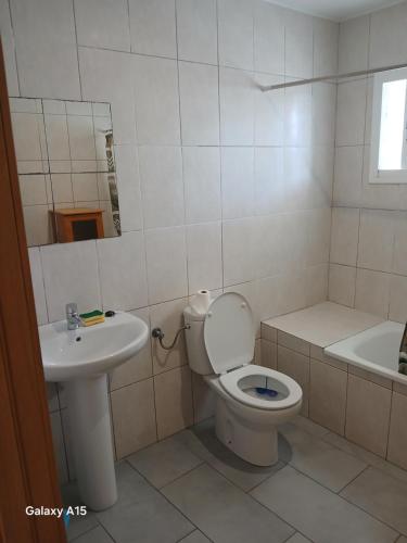 a bathroom with a toilet and a sink at Appartement Almadrava Roses in Roses