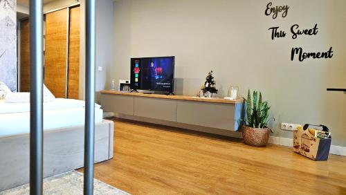 TV i/ili multimedijalni sistem u objektu Eriss Studio Suite - OZone building apartment